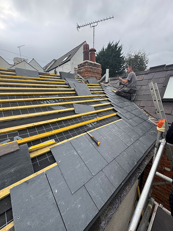 New roof being installed