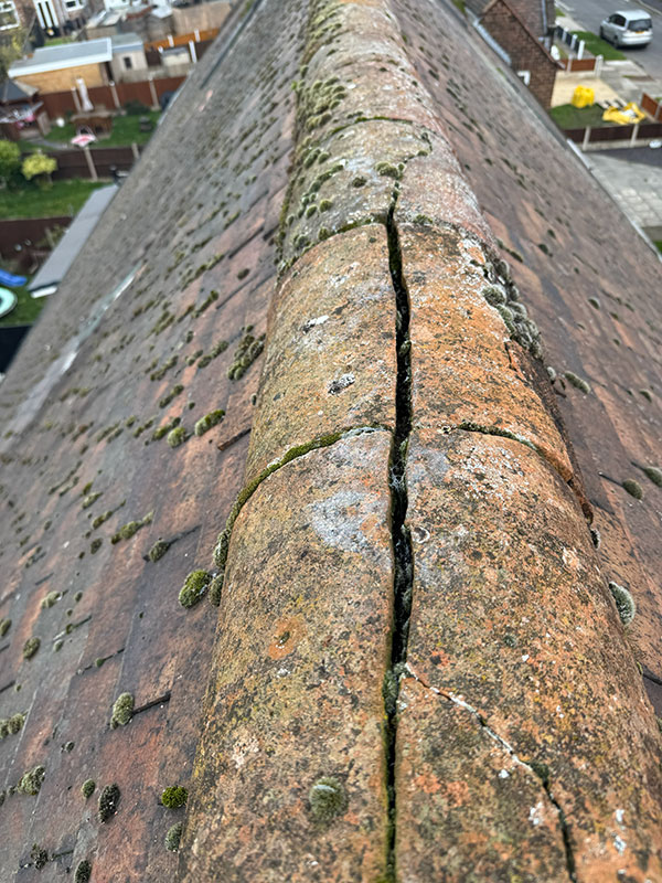 Damaged roof in Wrexham