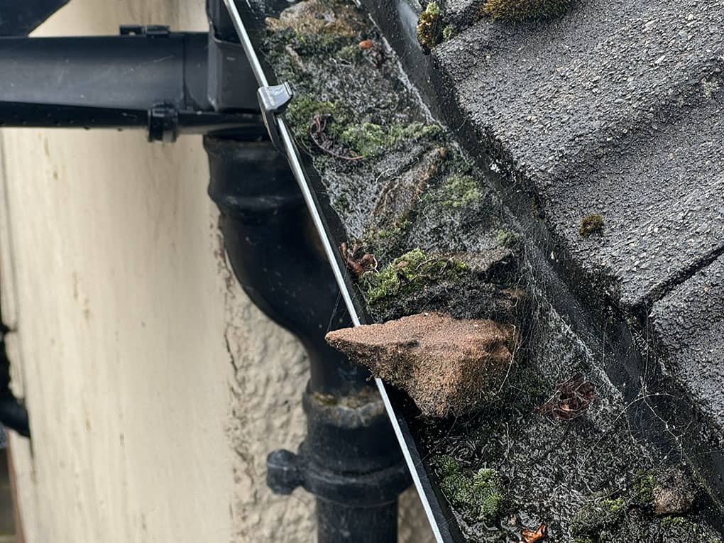 Gutters ready for cleaning